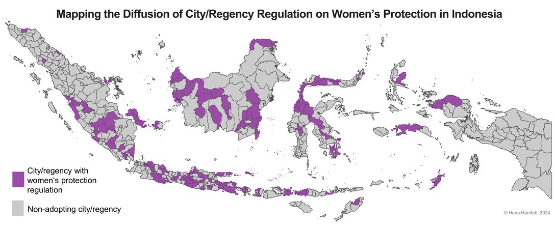 Map Women's Protection Regulation Diffusion Indonesia